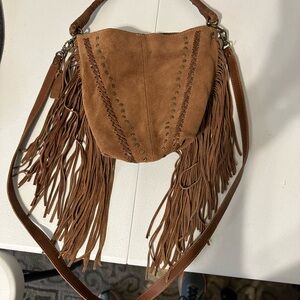 Idyllwind Brown Crossbody Bag with Fringe Detailing